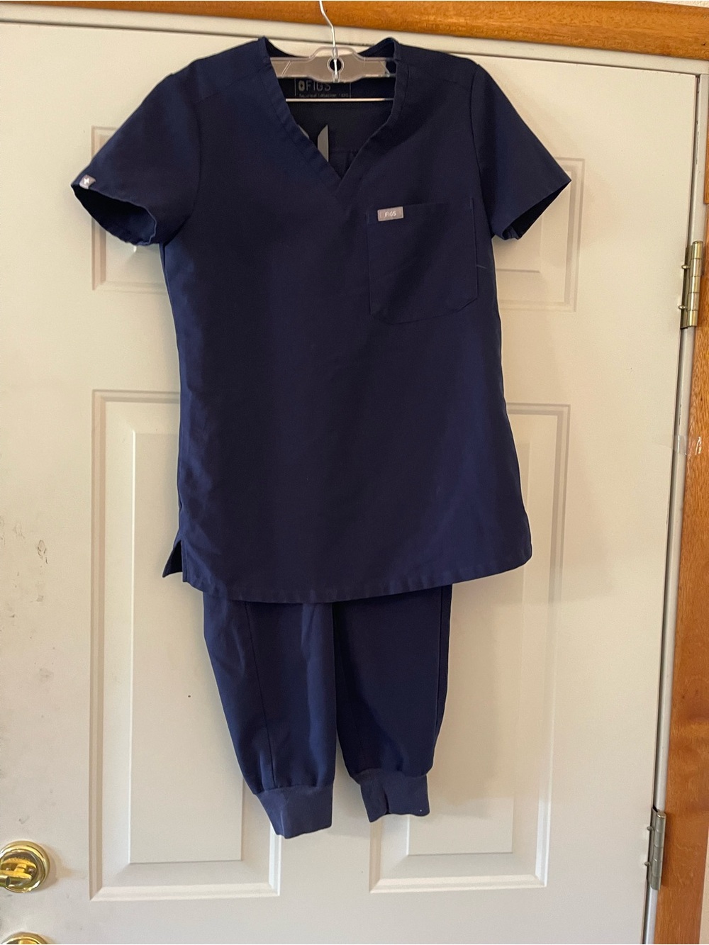 Figs Scrub Set XXS Top XXS/ P Bottoms Technical Collection Navy Blue Jogger Med